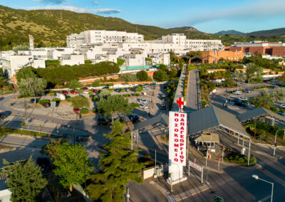 Aerial view of Papageorgiou General Hospital campus in Northern Greece