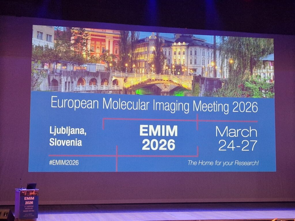 European Molecular Imaging Meeting 2026 banner in Ljubljana where the IFIGENEIA project was presented