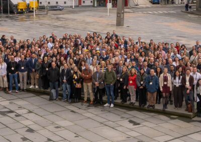 Participants of the 22nd European Symposium on Radiopharmacy and Radiochemistry (ESRR 2026) gathered for the official group photo in Bergen, Norway.