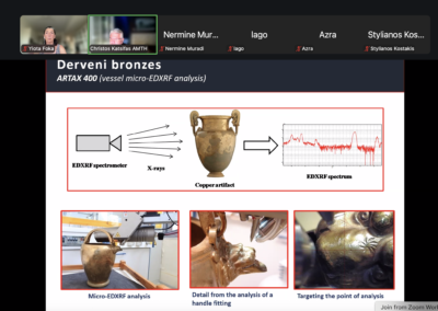 Christos Katsifas presenting non-invasive analysis of ancient artefacts during the final online lecture of CBI2026