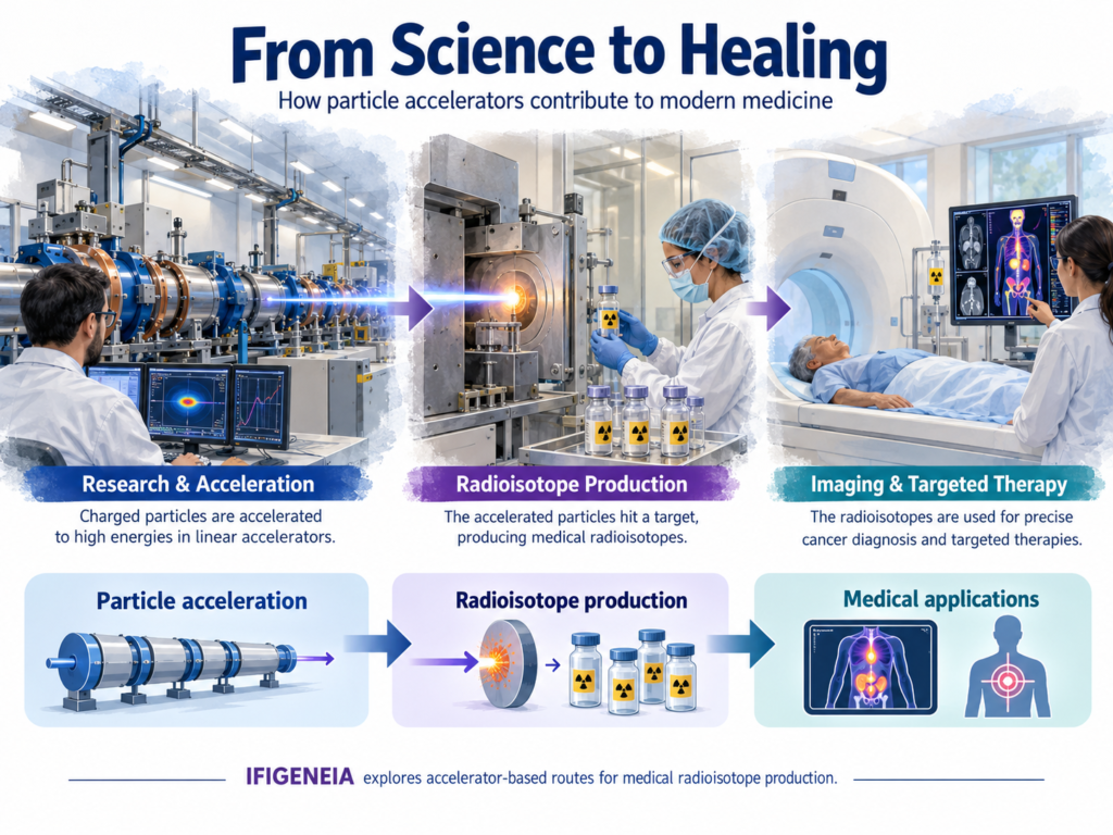 Particle accelerators for medical radioisotope production and cancer diagnosis and therapy